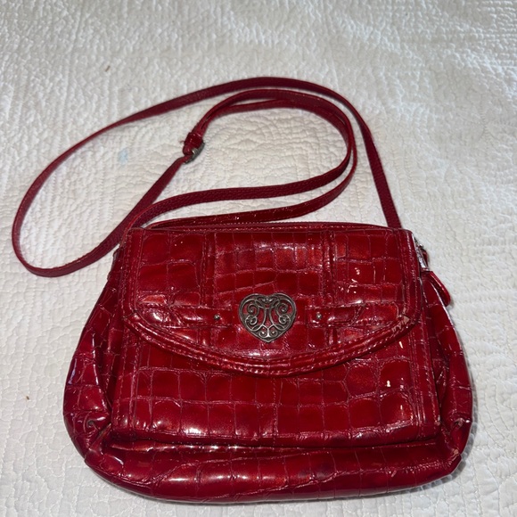 Brighton Red Croc-Embossed Crossbody Bag - Picture 1 of 6